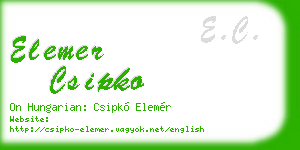 elemer csipko business card